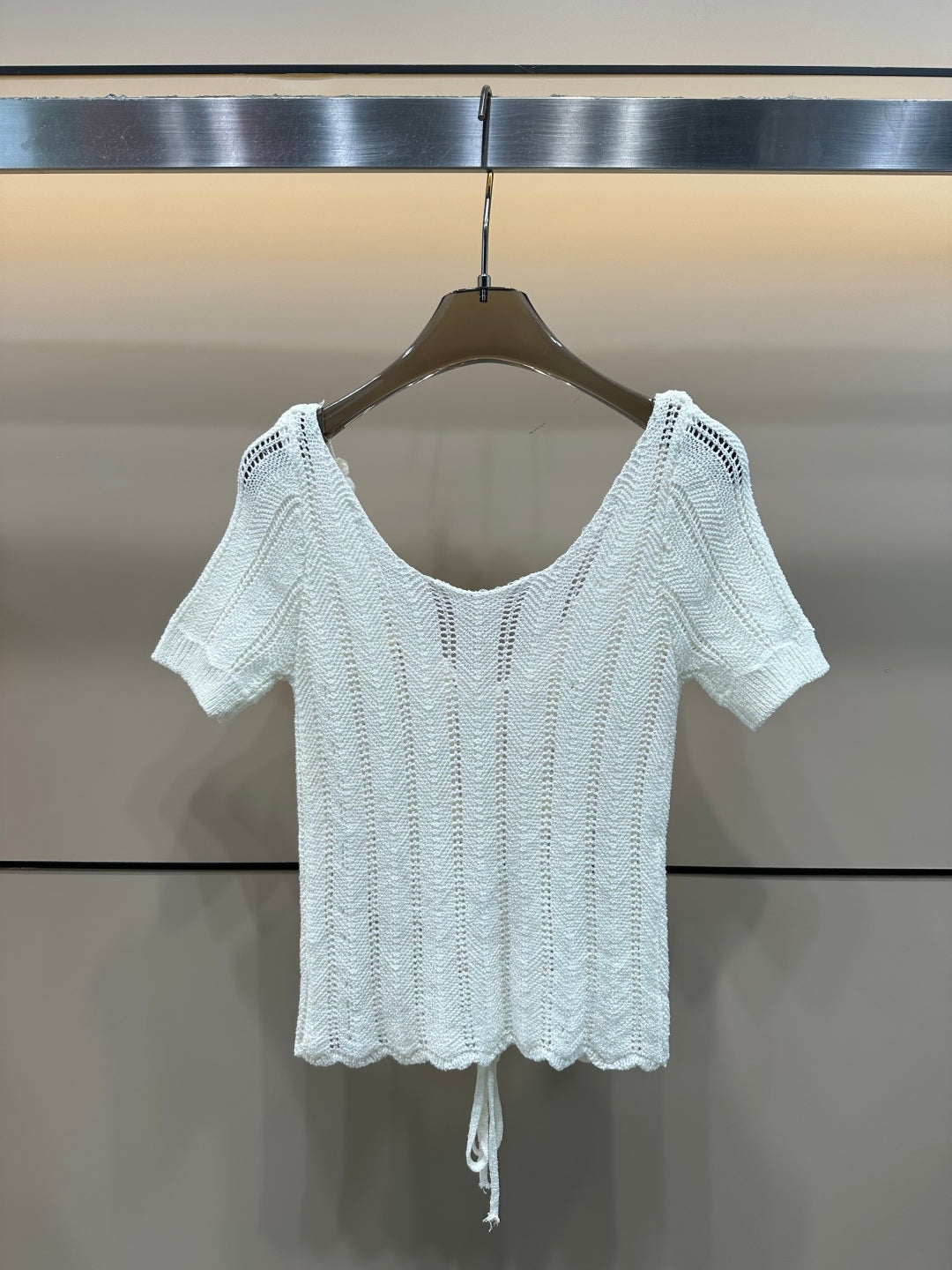 3D Flower Knitted Short Sleeve