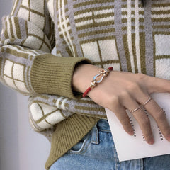 cowhide horseshoe bracelet