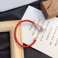 cowhide horseshoe bracelet