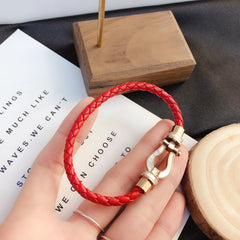 cowhide horseshoe bracelet