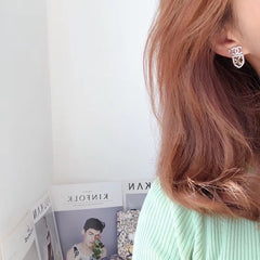 Shield diamond earrings