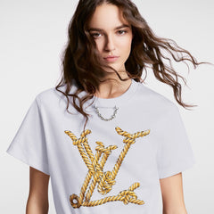 chain lettering print T-shirt