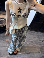 Animal Jungle Print Acetate Pants
