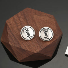 Shiny button earrings