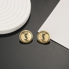 Shiny button earrings