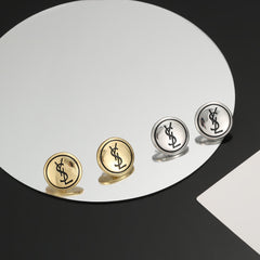 Shiny button earrings