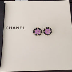 Purple Round Earrings