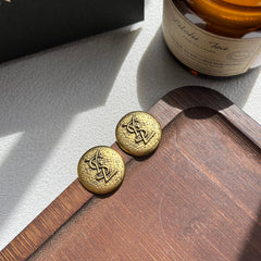 Vintage button earrings