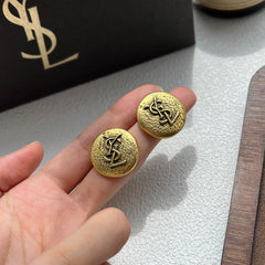 Vintage button earrings
