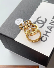 Fashion hollow titanium steel ring