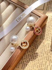 Pearl letter earrings