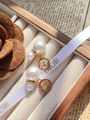 Pearl letter earrings