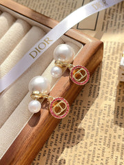 Pearl letter earrings