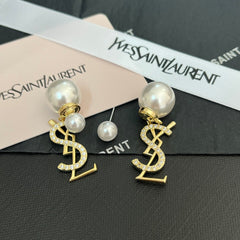 Pearl letter earrings