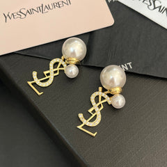 Pearl letter earrings
