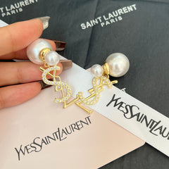 Pearl letter earrings