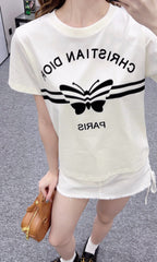 Cute butterfly print T-shirt