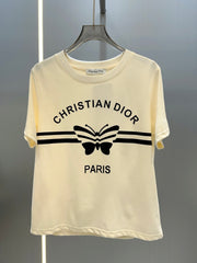 Cute butterfly print T-shirt