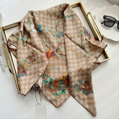 Classic silk printed floral shawl