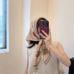 Classic silk printed floral shawl