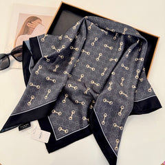 Classic Silk Printed Black Shawl