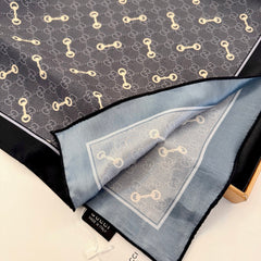 Classic Silk Printed Black Shawl