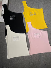 Single-side crossbody ribbed vest
