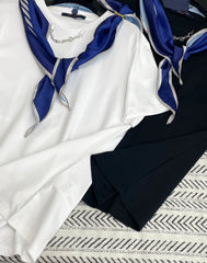 Silk scarf with chain T-shirt
