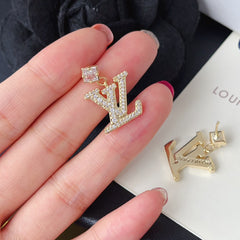 Diamond pendant earrings