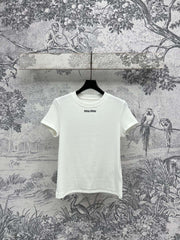 Simple embroidered cotton T-shirt
