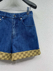 Old flower patchwork shorts