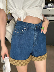 Old flower patchwork shorts