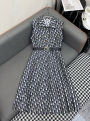 Spring Lapel Sleeveless Dress