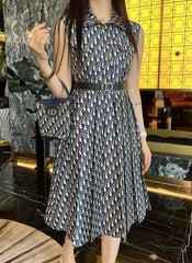 Spring Lapel Sleeveless Dress