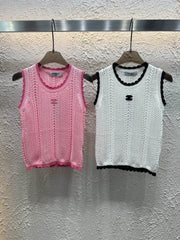 Colorblock knitted vest