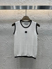 Colorblock knitted vest