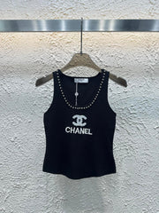 Diamond Embroidered Letters Knitted Vest