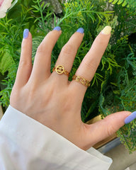 Fashion hollow titanium steel ring