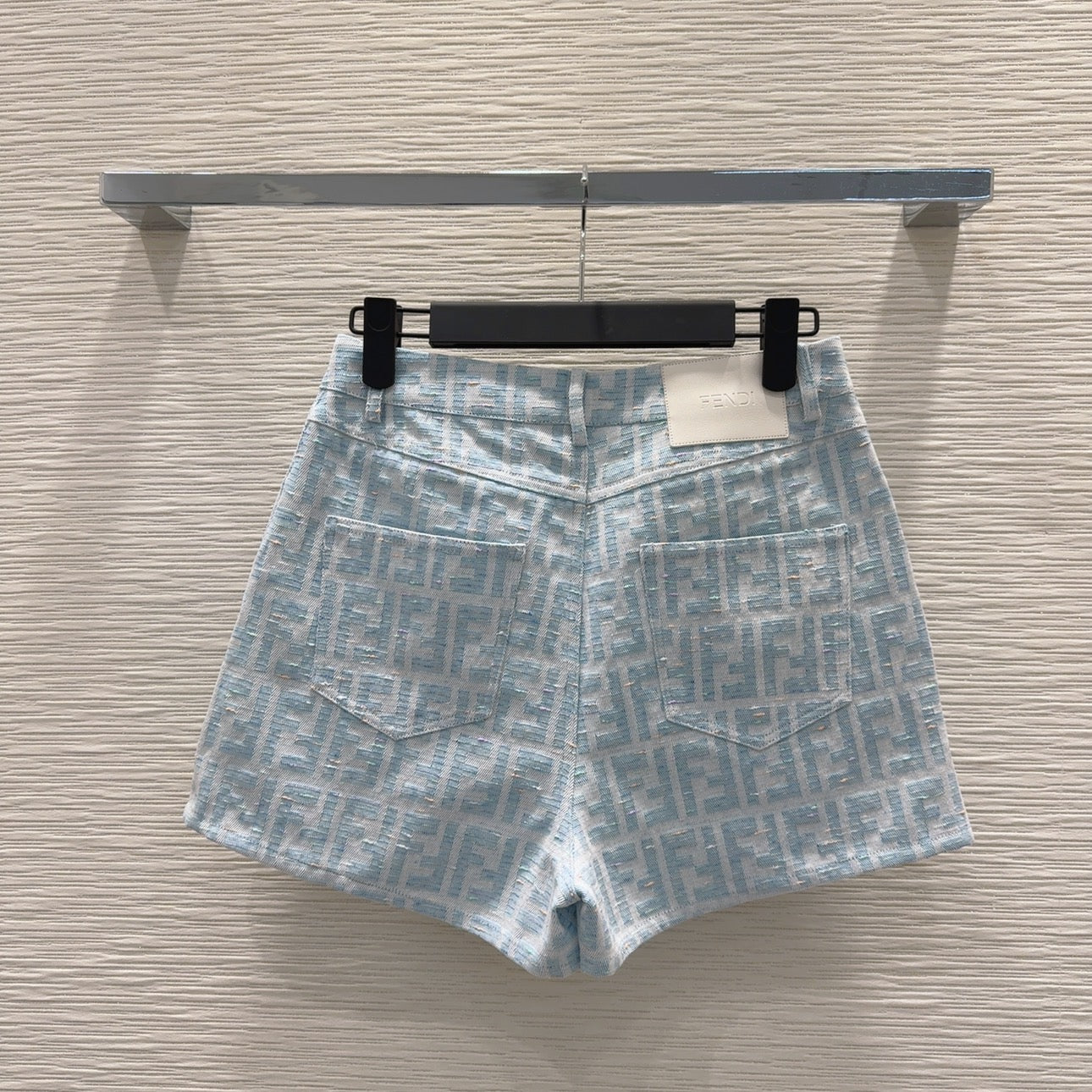 Blue F Chambray Jacket and Shorts Set