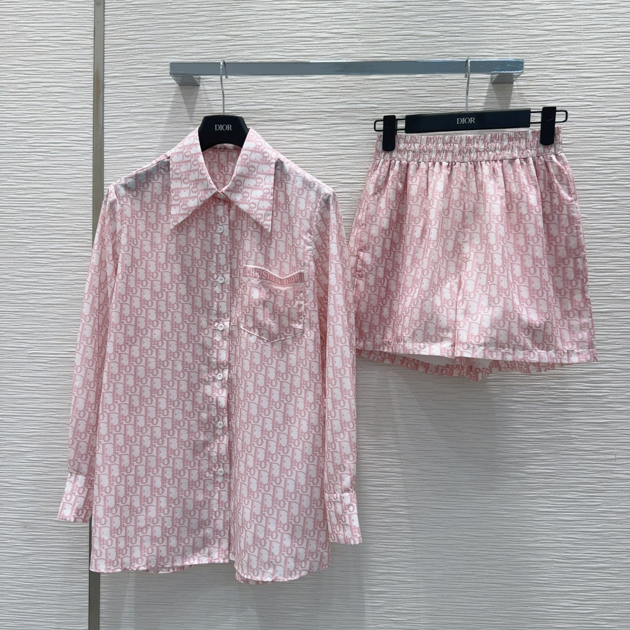 Vintage Embossed Shirt & Shorts Set